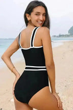 One Piece Swimsuit Belted One-Piece Swimsuit