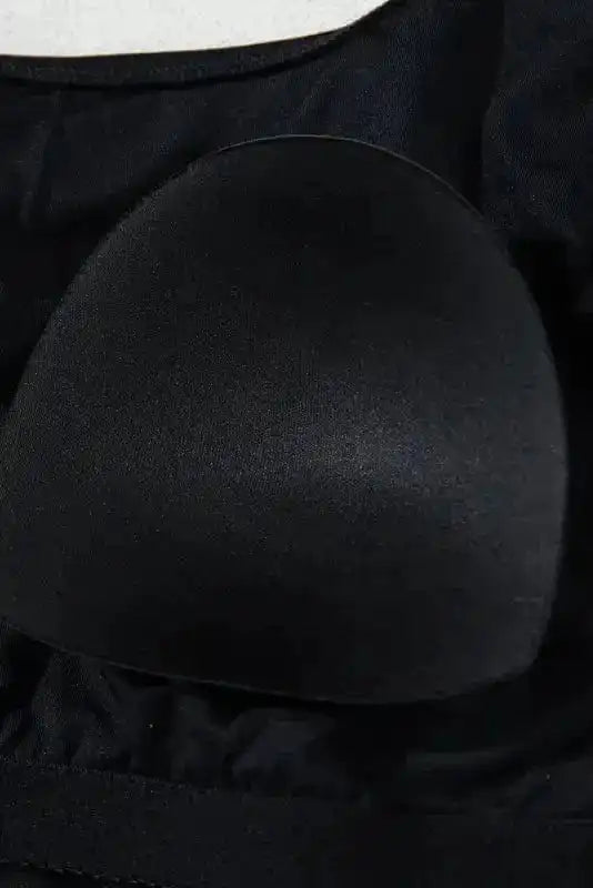 One Piece Swimsuit Black Asymmetric One-Piece Swimsuit