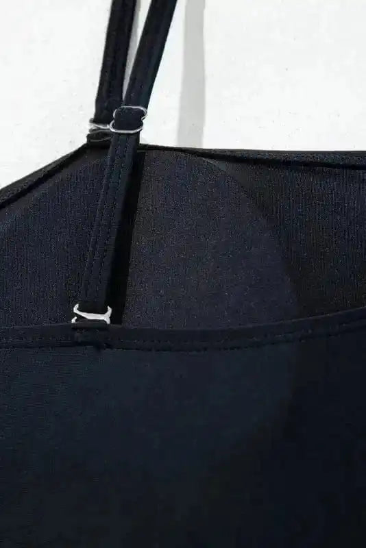 One Piece Swimsuit Black Asymmetric One-Piece Swimsuit