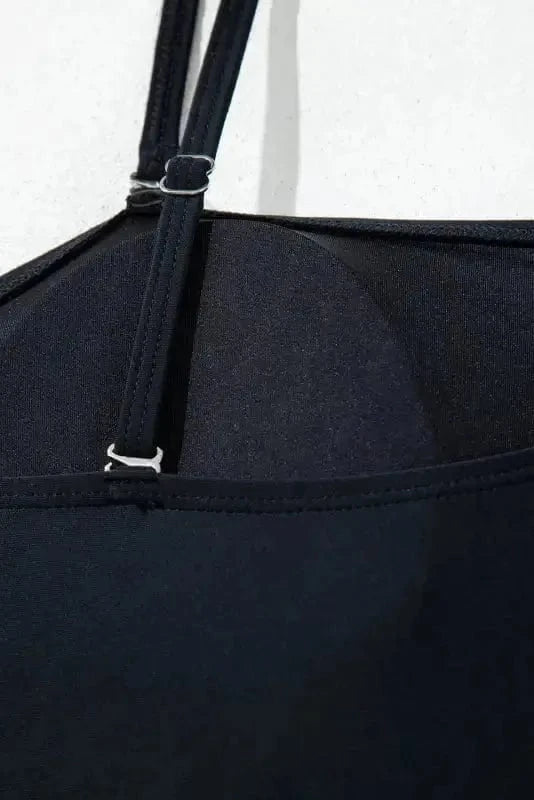 One Piece Swimsuit Black Asymmetric One-Piece Swimsuit