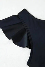 One Piece Swimsuit Black Asymmetric One-Piece Swimsuit