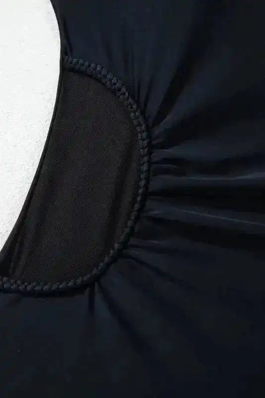 One Piece Swimsuit Black Asymmetric One-Piece Swimsuit