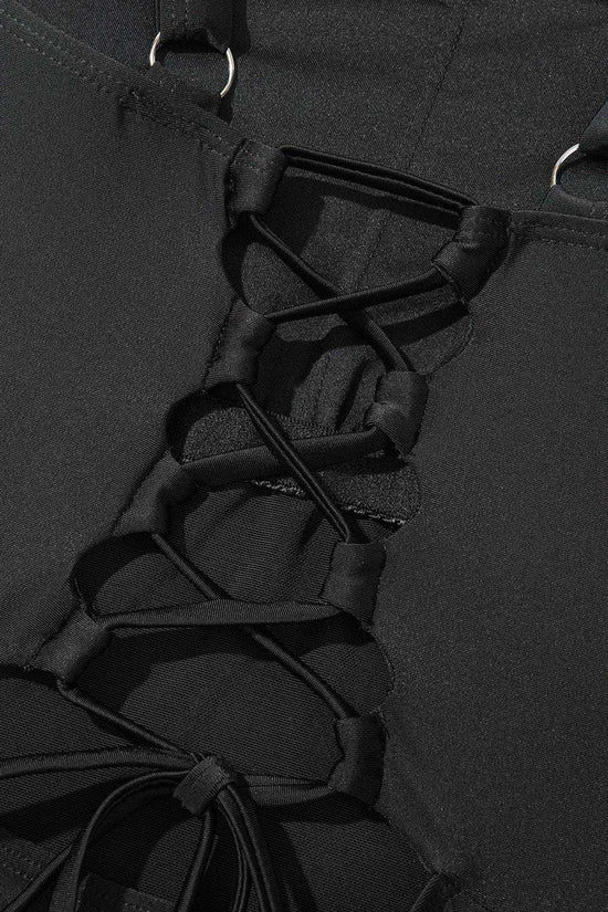 One Piece Swimsuit Black CrissCross Chic Swimsuit