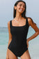 One Piece Swimsuit Black CrissCross Chic Swimsuit