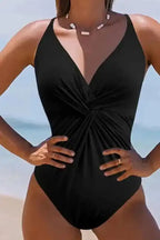 One Piece Swimsuit Black / S / 80%nylon+20%spandex Crisscross Back One-Piece Swimsuit
