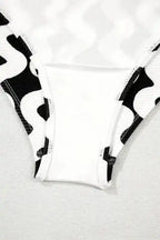 One Piece Swimsuit Black Stripe One Piece Swimsuit - Low Back Cut