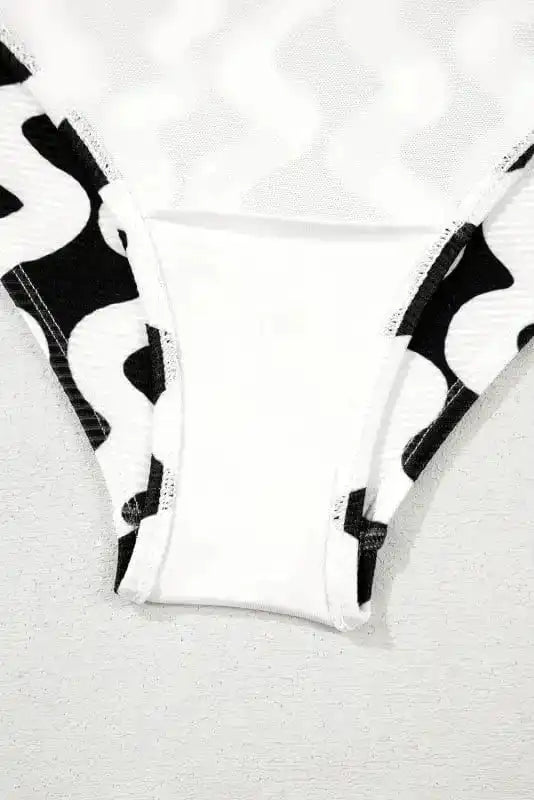 One Piece Swimsuit Black Stripe One Piece Swimsuit - Low Back Cut