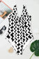 One Piece Swimsuit Black Stripe One Piece Swimsuit - Low Back Cut