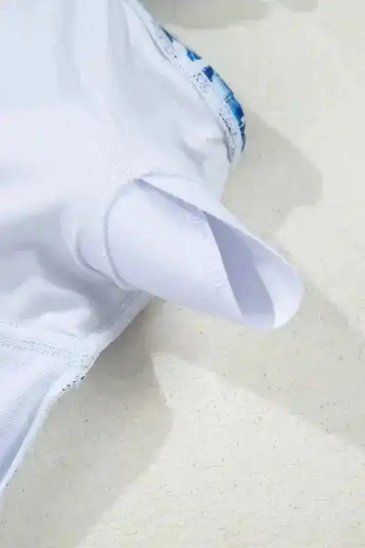 One Piece Swimsuit Blue Chic Ruffled One-Piece Swimsuit