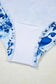 One Piece Swimsuit Blue Chic Ruffled One-Piece Swimsuit