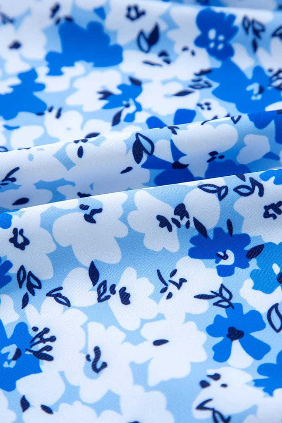 One Piece Swimsuit Boho Floral One-Piece Swimsuit - Ruffled Straps