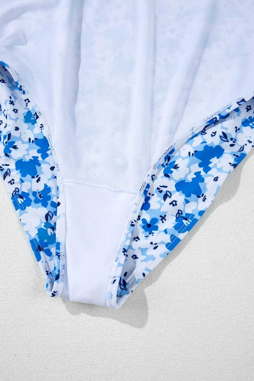 One Piece Swimsuit Boho Floral One-Piece Swimsuit - Ruffled Straps