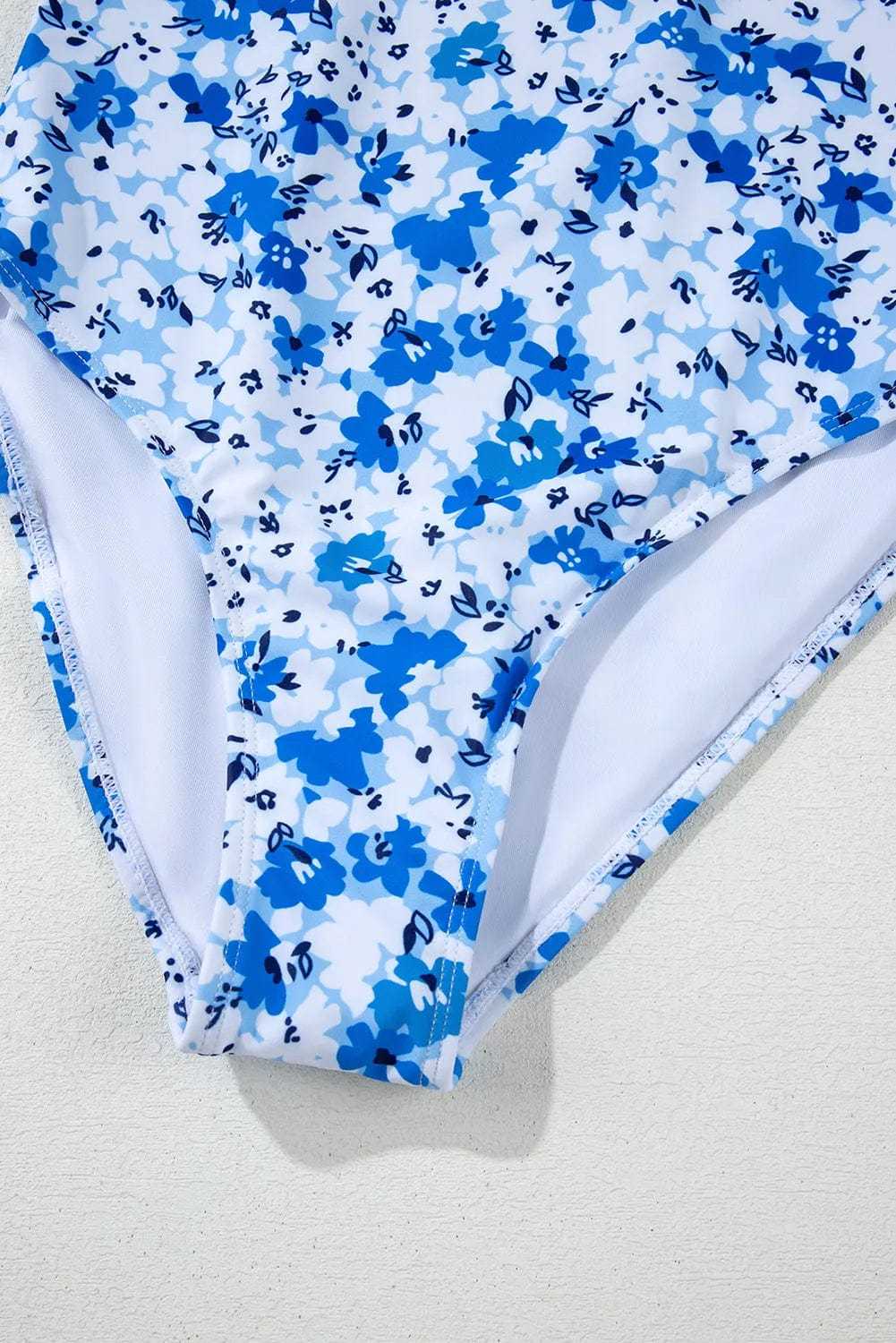 One Piece Swimsuit Boho Floral One-Piece Swimsuit - Ruffled Straps