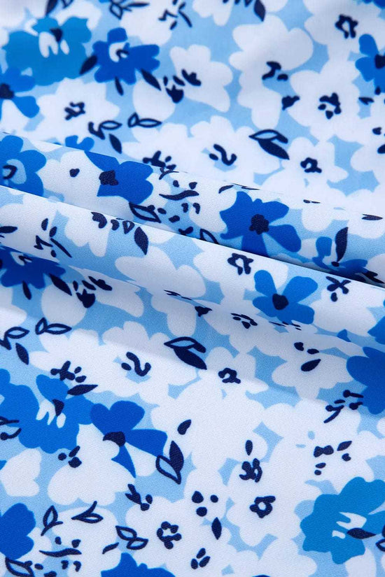 One Piece Swimsuit Boho Floral One-Piece Swimsuit - Ruffled Straps