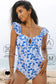 One Piece Swimsuit Boho Floral One-Piece Swimsuit - Ruffled Straps