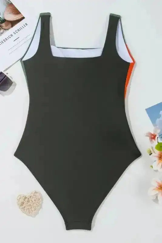 One Piece Swimsuit Color Splash Swimsuit