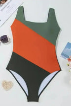 One Piece Swimsuit Color Splash Swimsuit