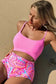 One Piece Swimsuit Floral High Waist Monokini