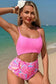 One Piece Swimsuit Floral High Waist Monokini