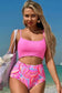 One Piece Swimsuit Floral High Waist Monokini