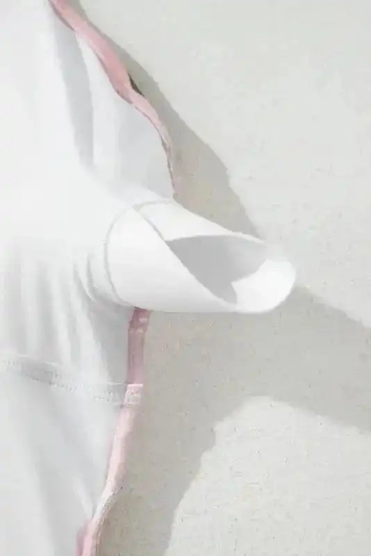 One Piece Swimsuit Island Vibes Swimsuit: Pink Tropical Asymmetric One-Piece