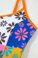 One Piece Swimsuit Orange Floral Teddy Swimsuit