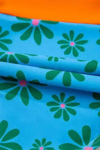 One Piece Swimsuit Orange Floral Teddy Swimsuit