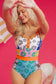 One Piece Swimsuit Orange Floral Teddy Swimsuit