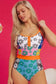 One Piece Swimsuit Orange Floral Teddy Swimsuit