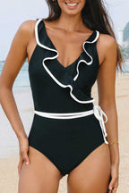 One Piece Swimsuit Ruffled One Piece Swimsuit