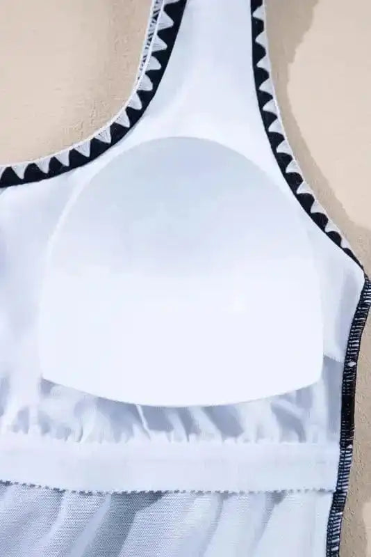One Piece Swimsuit Stylish Monochrome Swimsuit