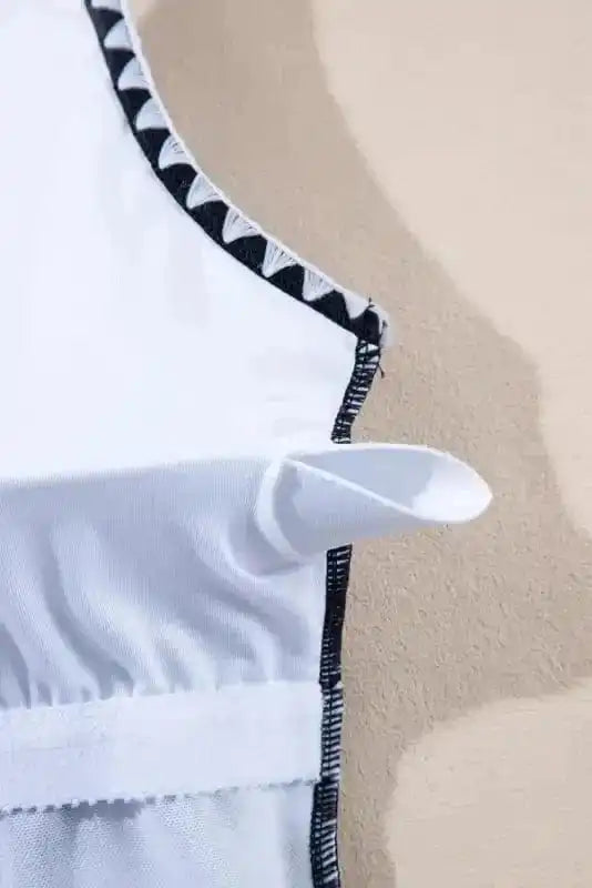 One Piece Swimsuit Stylish Monochrome Swimsuit