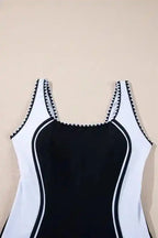 One Piece Swimsuit Stylish Monochrome Swimsuit