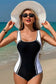 One Piece Swimsuit Stylish Monochrome Swimsuit