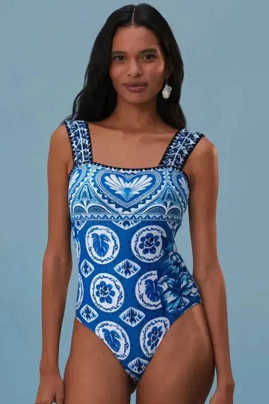 One Piece Swimsuit Wide Straps One Piece Swimsuit