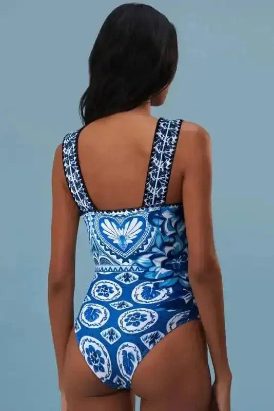 One Piece Swimsuit Wide Straps One Piece Swimsuit