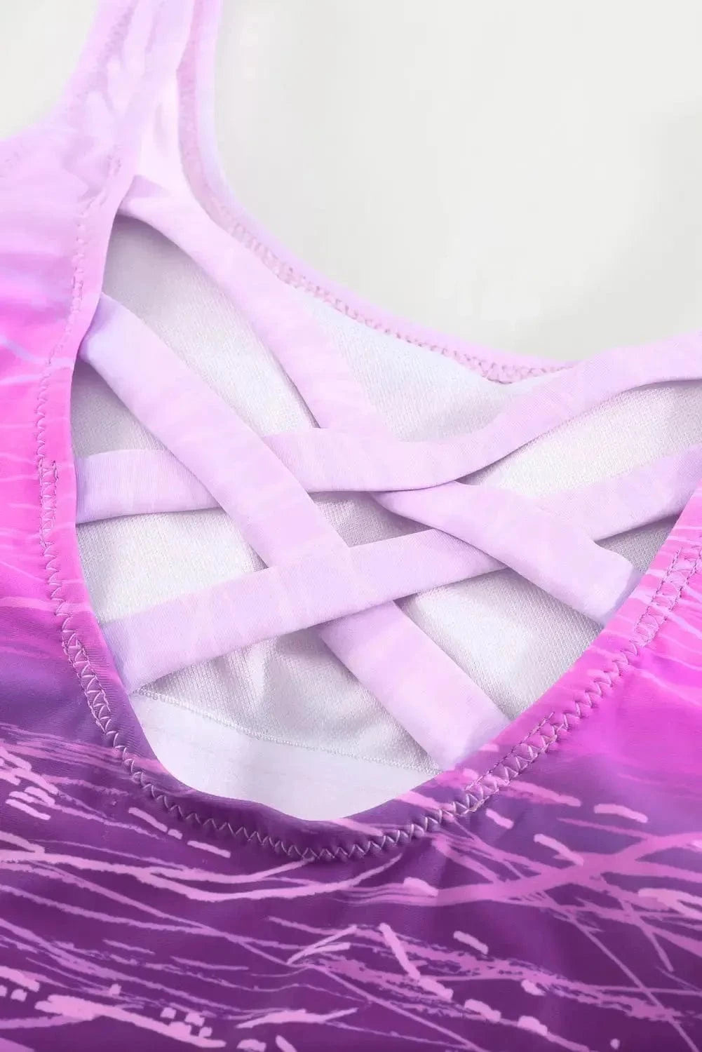 One-Piece Swimsuits Criss Cross One-Piece Swimsuit - Purple Gradient
