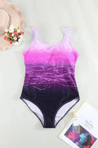 One-Piece Swimsuits Criss Cross One-Piece Swimsuit - Purple Gradient