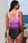One-Piece Swimsuits Criss Cross One-Piece Swimsuit - Purple Gradient