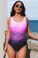 One-Piece Swimsuits Criss Cross One-Piece Swimsuit - Purple Gradient
