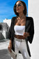 Outerwear Black / ONE SIZE / 100%Viscose Hollowed Knit Kimono Sleeve Cardigan