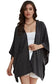 Outerwear Black / ONE SIZE / 65%Polyester+30%Viscose+5%Elastane Ribbed Knit Lace Trim Summer Kimono