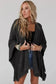 Outerwear Black / ONE SIZE / 65%Polyester+30%Viscose+5%Elastane Ribbed Knit Lace Trim Summer Kimono