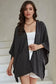 Outerwear Black / ONE SIZE / 65%Polyester+30%Viscose+5%Elastane Ribbed Knit Lace Trim Summer Kimono