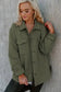 Outerwear Green Color Block Patchwork Flap Pocket Quilted Shacket