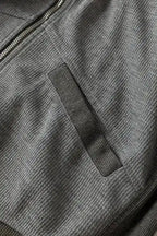 Outerwear Khaki Thermal Waffle Knit Full Zipper Hooded Jacket