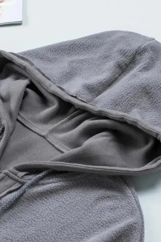Outerwear Zip-Up Hooded Jacket With Flap Pockets