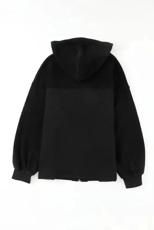 Outerwear Zip-Up Hooded Jacket With Flap Pockets