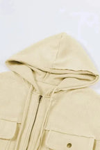 Outerwear Zip-Up Hooded Jacket With Flap Pockets