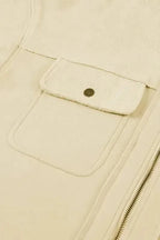 Outerwear Zip-Up Hooded Jacket With Flap Pockets